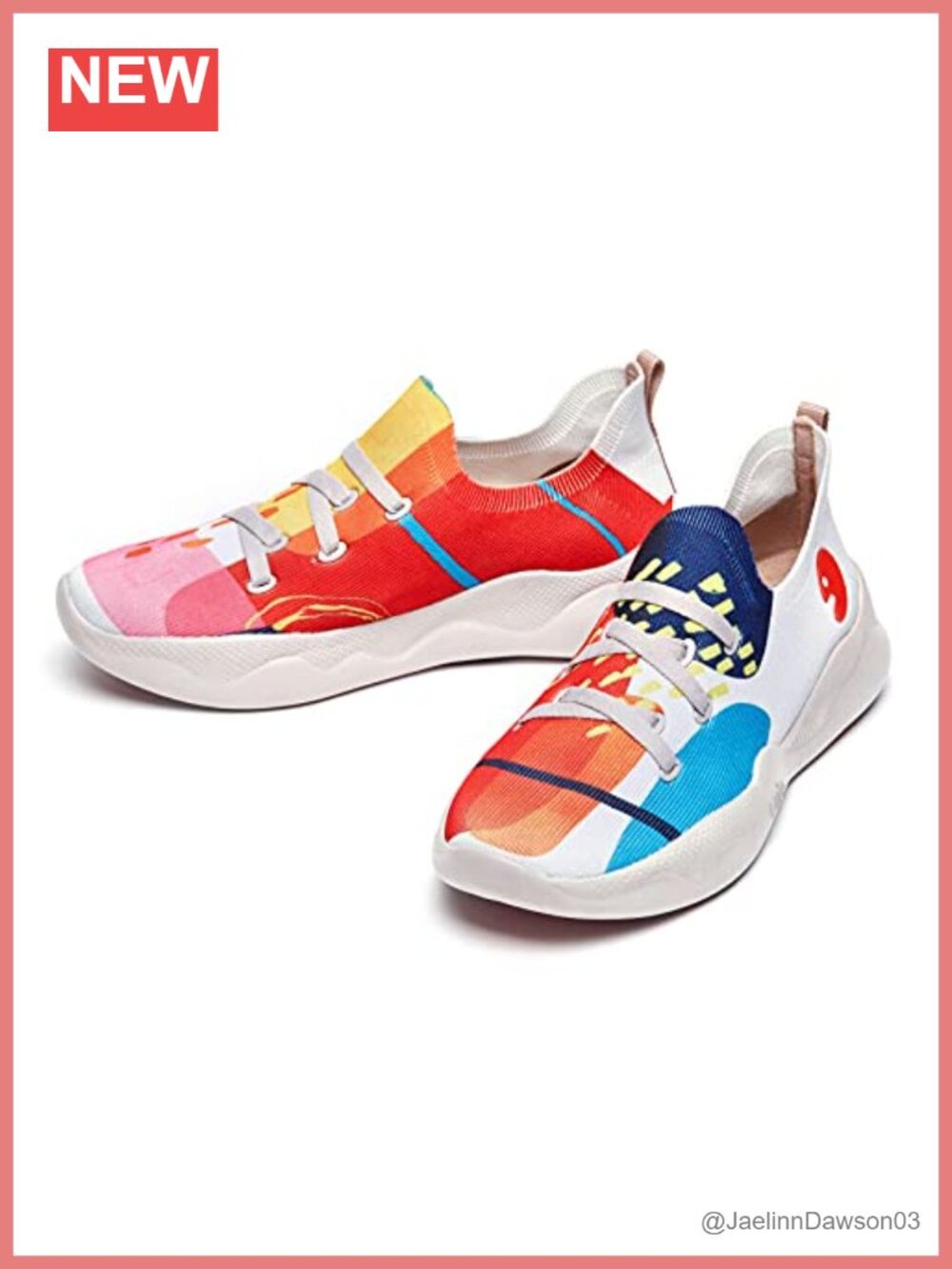 Canvas Slip On Sneakers Women Walking Shoes Art Painted Lightweight Non-Slip